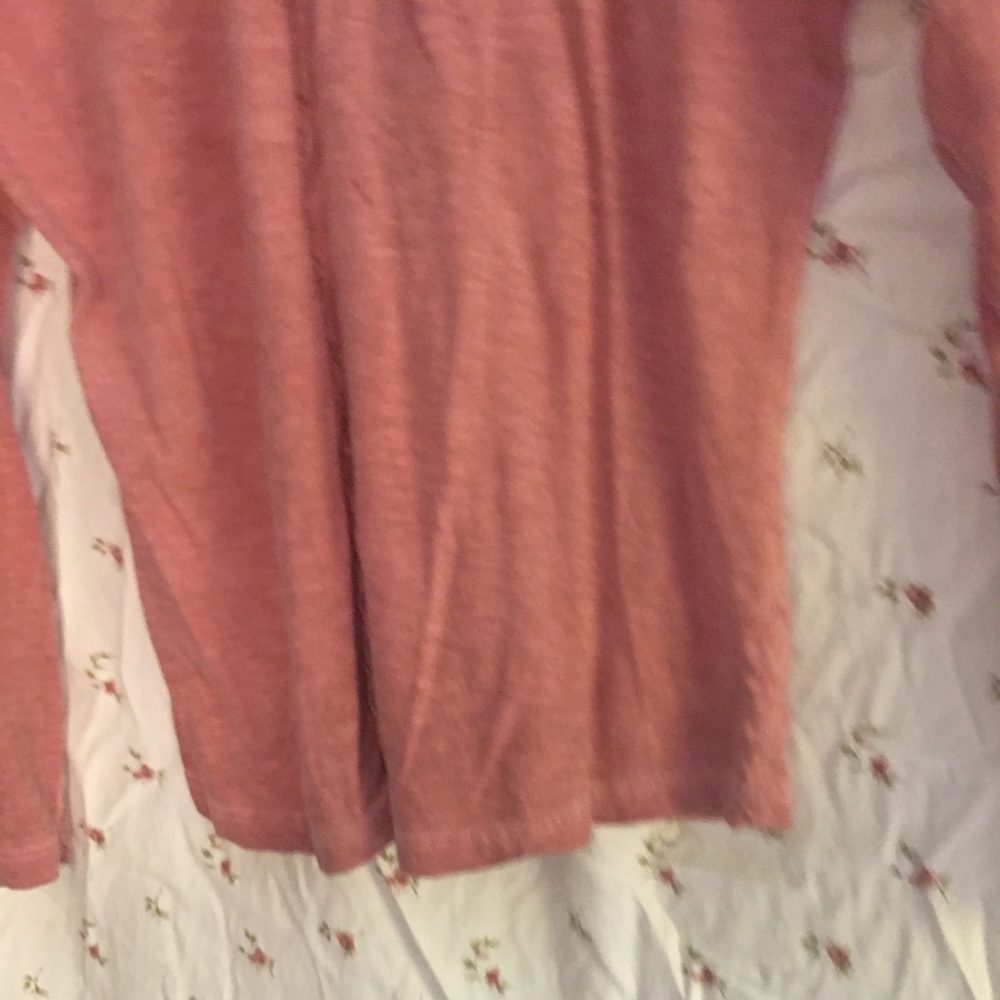 “Pure and simple” Henley button front shirt peach color